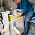 Daniel Boyle at work in his pottery 2019